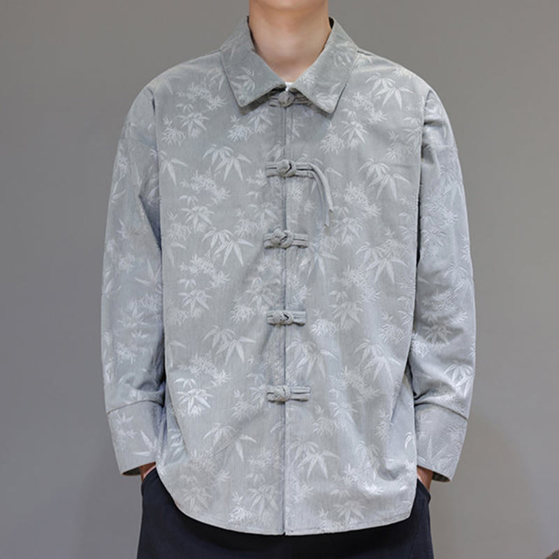 Męska bawełniana kurtka garniturowa z długim rękawem i wzorem Buddha Stones i żabą - image 10