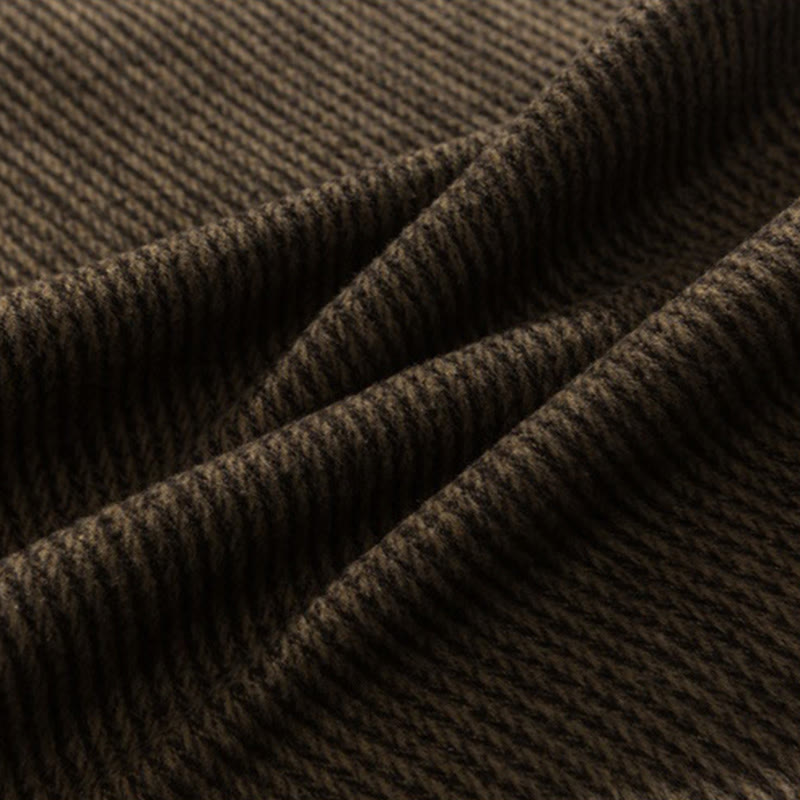 Męskie spodnie bawełniane z szerokimi nogawkami i kieszeniami, w jednolitym kolorze i ze ściągaczem, z Buddha Stones - image 24