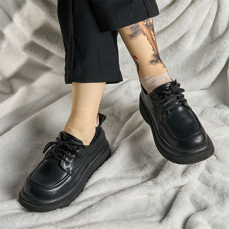 Buddha Stones, casualowe, białe, żurawie, sosny, góry, mikro, męskie, damskie, unisex, skarpetki - image 6