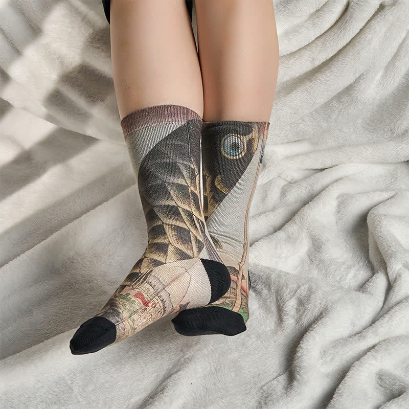 Buddha Stones Kamienie Koi Ryba Góra Fuji Micro Crew Męskie Damskie Unisex - image 6