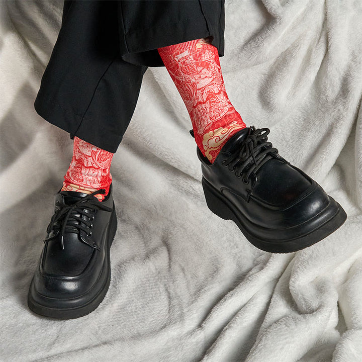 Buddha Stones, swobodny bóg bogactwa, pomyślne chmury, mikro skarpetki męskie i damskie unisex - image 6