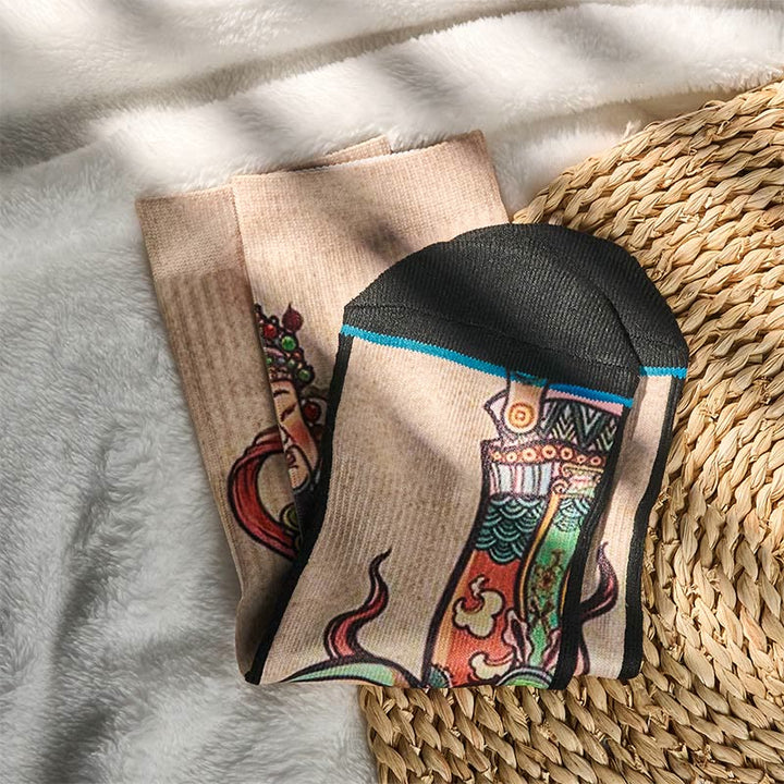 Buddha Stones, swobodny bóg bogactwa, uchwyt Ruyi, mikro skarpetki męskie i damskie unisex - image 4