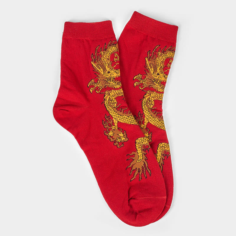 Buddha Stones Casual 5 par skarpetek damskich Golden Dragon Quarter - image 34