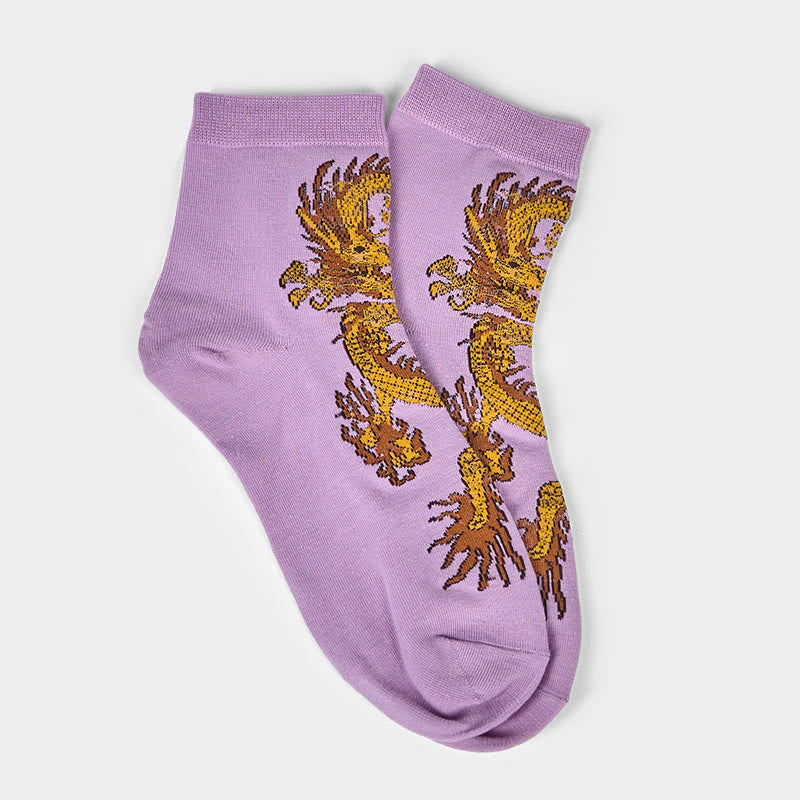 Buddha Stones Casual 5 par skarpetek damskich Golden Dragon Quarter - image 14