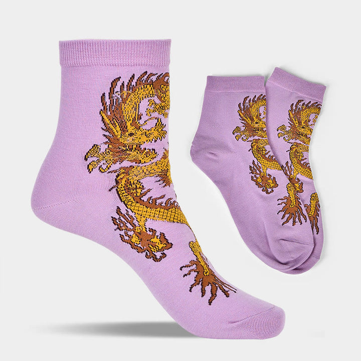 Buddha Stones Casual 5 par skarpetek damskich Golden Dragon Quarter - image 11