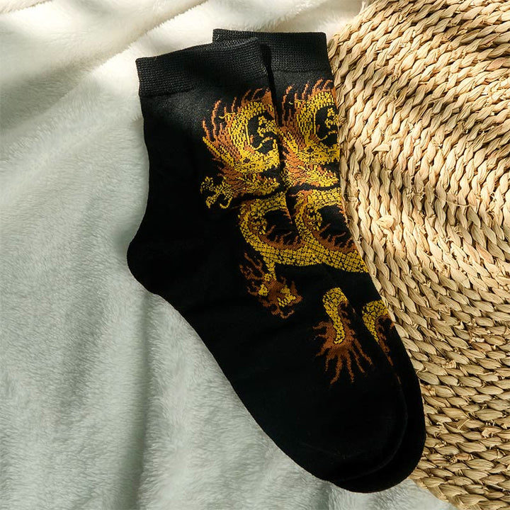 Buddha Stones Casual 5 par skarpetek damskich Golden Dragon Quarter - image 3