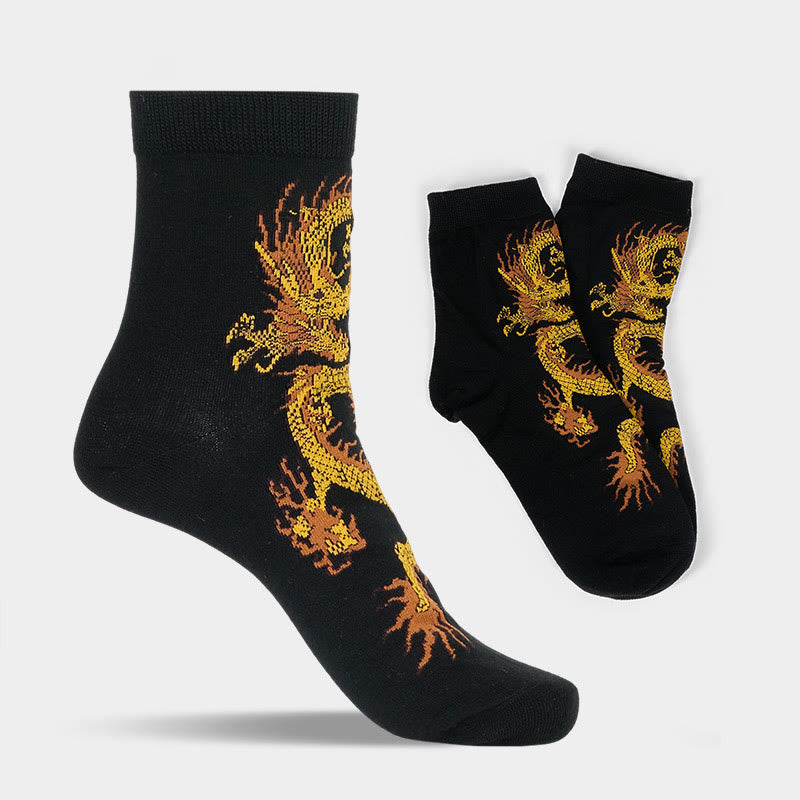 Buddha Stones Casual 5 par skarpetek damskich Golden Dragon Quarter - image 2