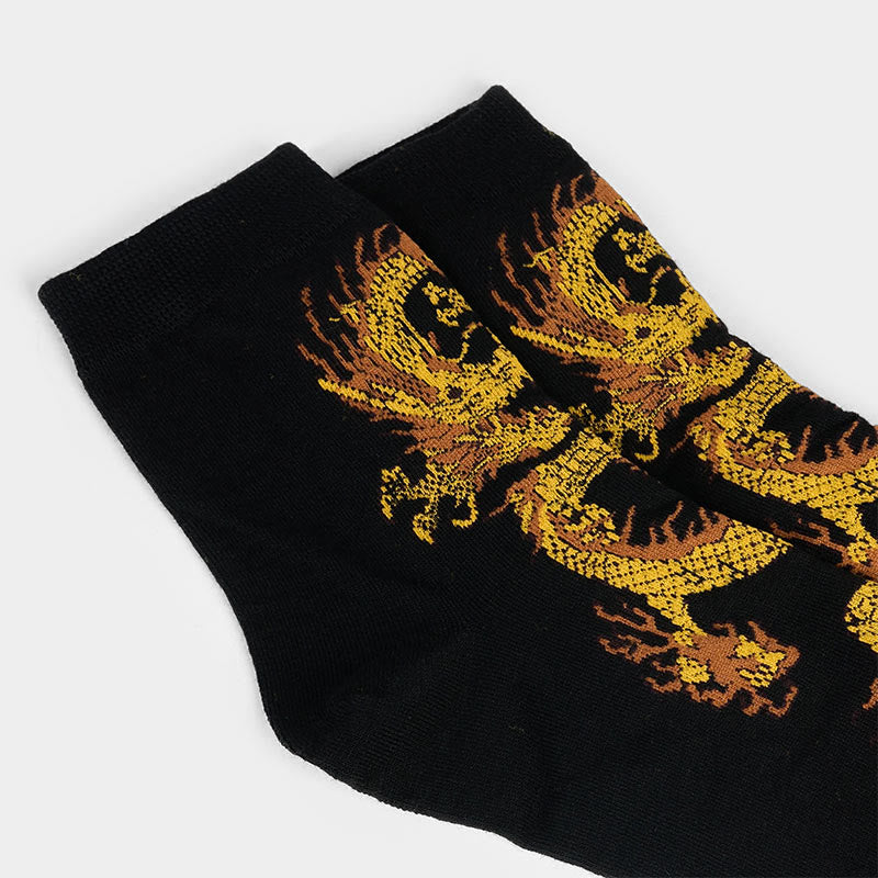 Buddha Stones Casual 5 par skarpetek damskich Golden Dragon Quarter - image 7