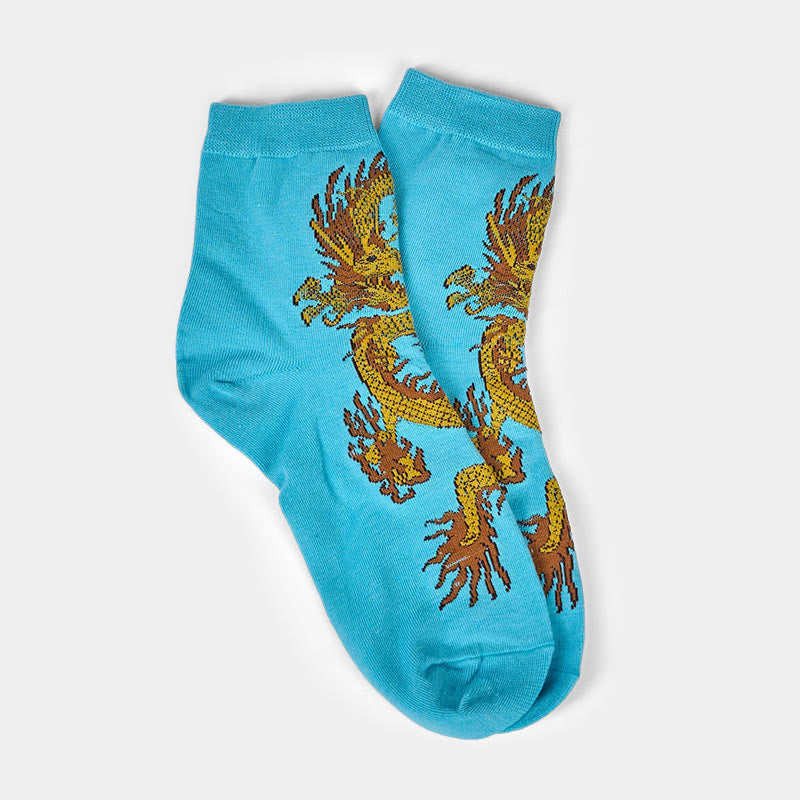 Buddha Stones Casual 5 par skarpetek damskich Golden Dragon Quarter - image 26