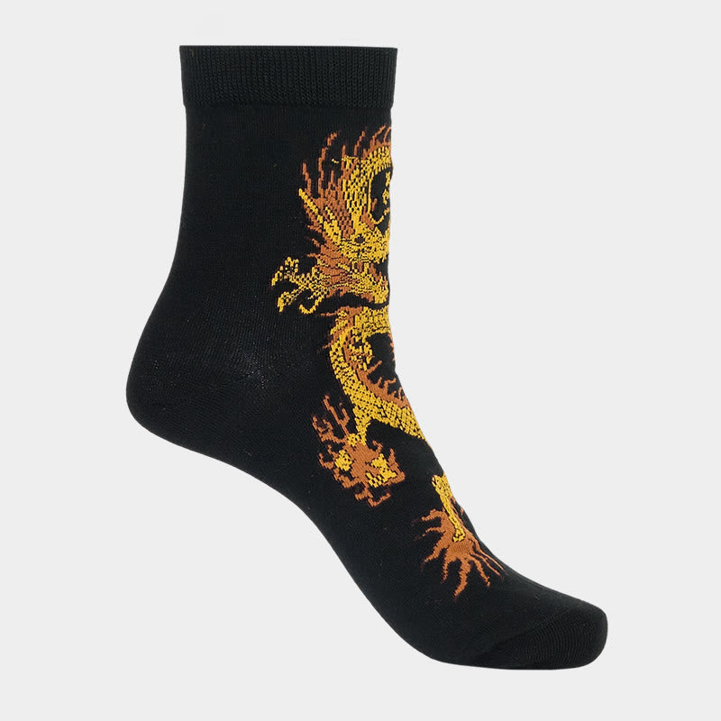 Buddha Stones Casual 5 par skarpetek damskich Golden Dragon Quarter - image 9