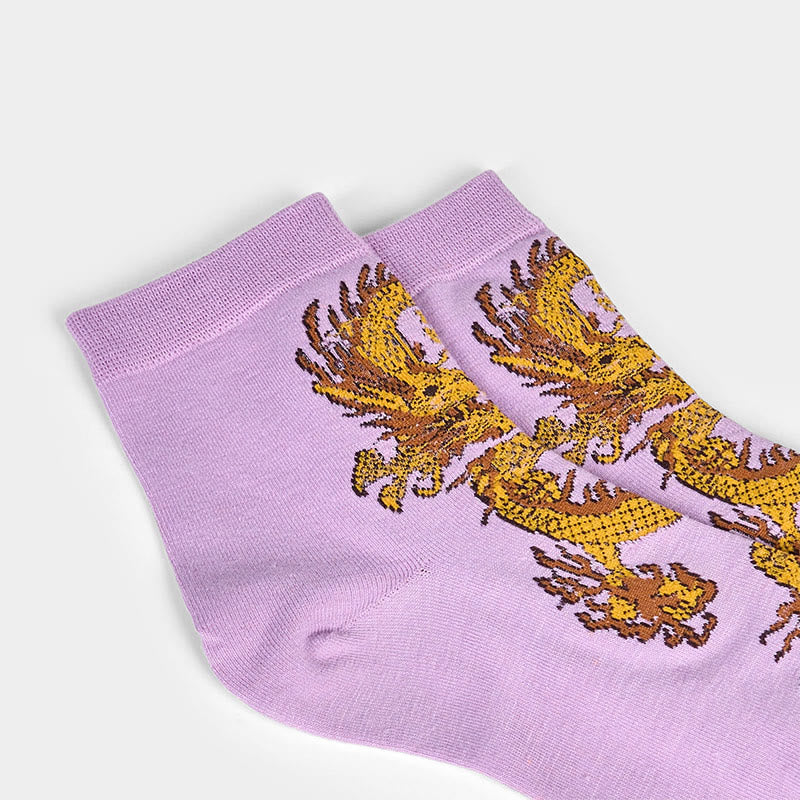 Buddha Stones Casual 5 par skarpetek damskich Golden Dragon Quarter - image 13