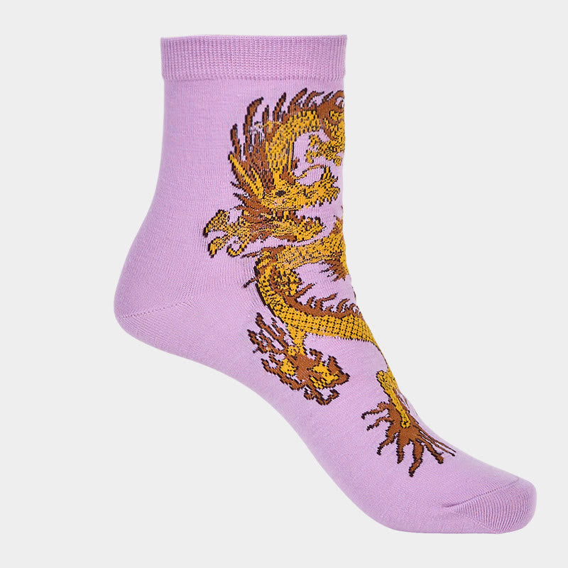 Buddha Stones Casual 5 par skarpetek damskich Golden Dragon Quarter - image 15