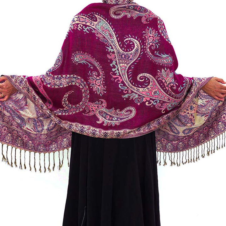 Buddha Stones w stylu boho, tybetański wzór paisley z kwiatowym wzorem i frędzlami, przytulny szalik - image 22