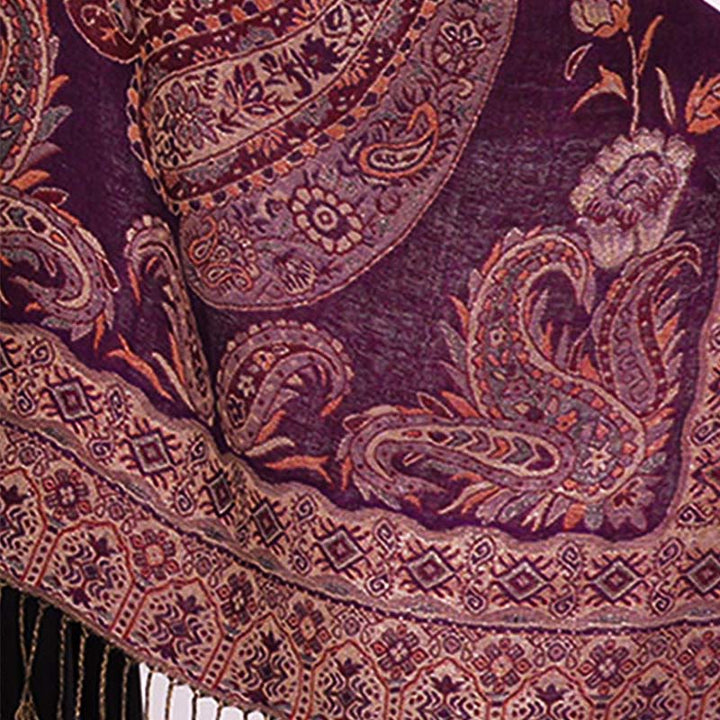 Buddha Stones w stylu boho, tybetański wzór paisley z kwiatowym wzorem i frędzlami, przytulny szalik - image 18