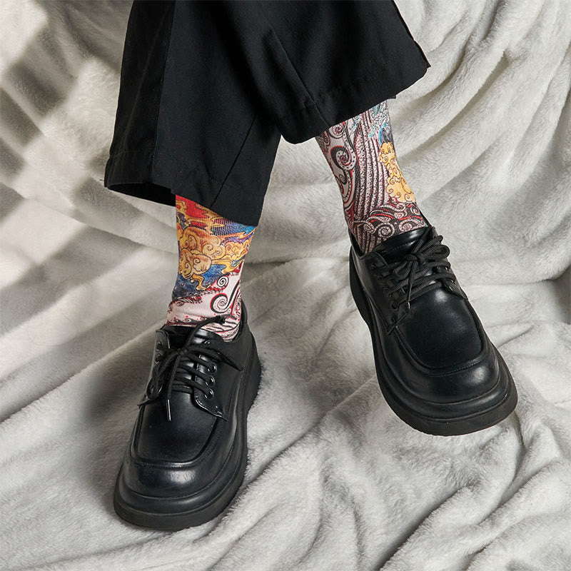 Buddha Stones Skarpetki unisex Casual Whale Waves Sunset Micro Crew Men Women - image 7