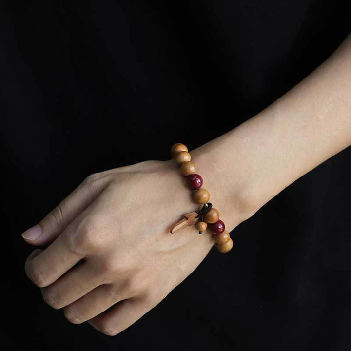 Bransoletka z Buddha Stones i mieczem z drewna brzoskwiniowego i cynobru - image 9