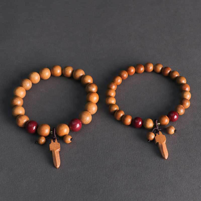 Bransoletka z Buddha Stones i mieczem z drewna brzoskwiniowego i cynobru - image 10