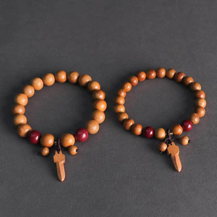 Bransoletka z Buddha Stones i mieczem z drewna brzoskwiniowego i cynobru - image 10
