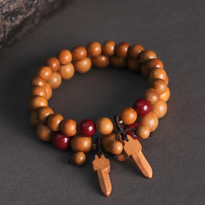 Bransoletka z Buddha Stones i mieczem z drewna brzoskwiniowego i cynobru - image 12