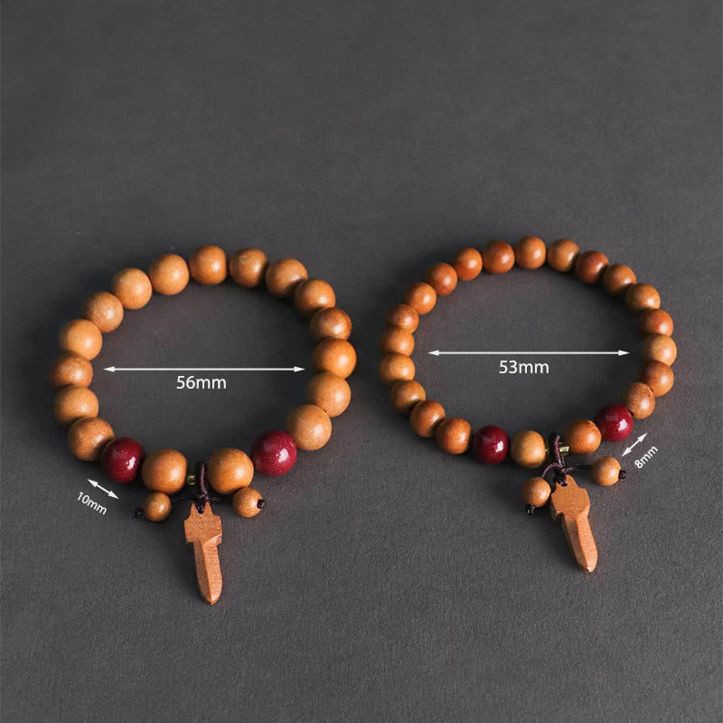Bransoletka z Buddha Stones i mieczem z drewna brzoskwiniowego i cynobru - image 13