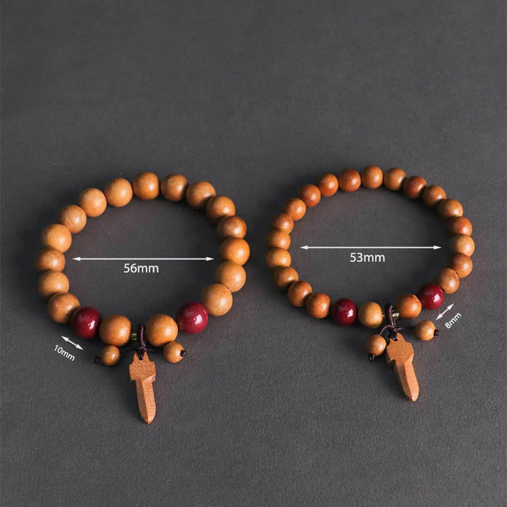 Bransoletka z Buddha Stones i mieczem z drewna brzoskwiniowego i cynobru - image 13