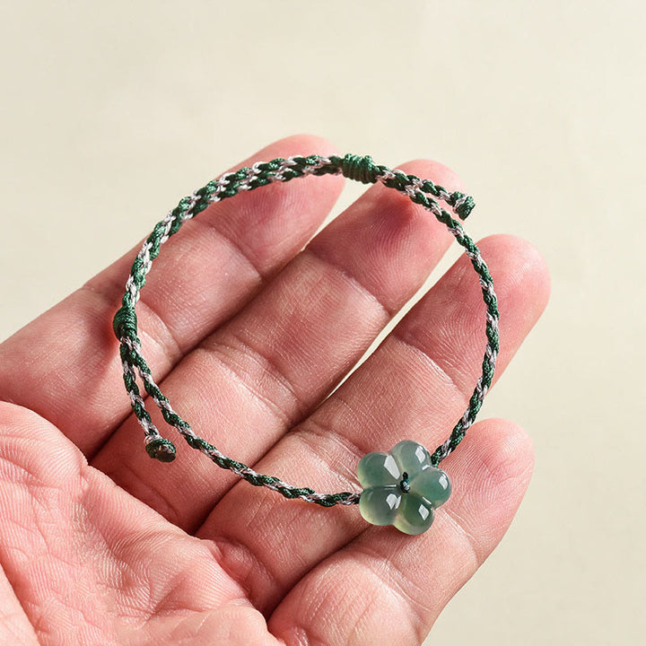 Bransoletka z naturalnego jadeitu z Buddha Stones, tkana ręcznie, zapewniająca dobrobyt - image 8