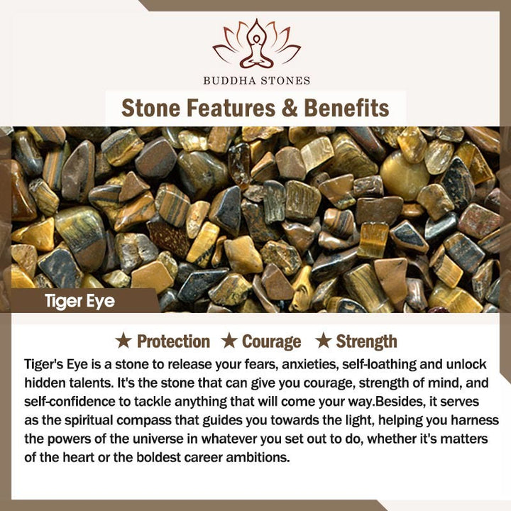 Bransoletka ochronna z liny i kart z Buddha Stones, tygrysim okiem i czarnym turmalinem pirytowym - image 3
