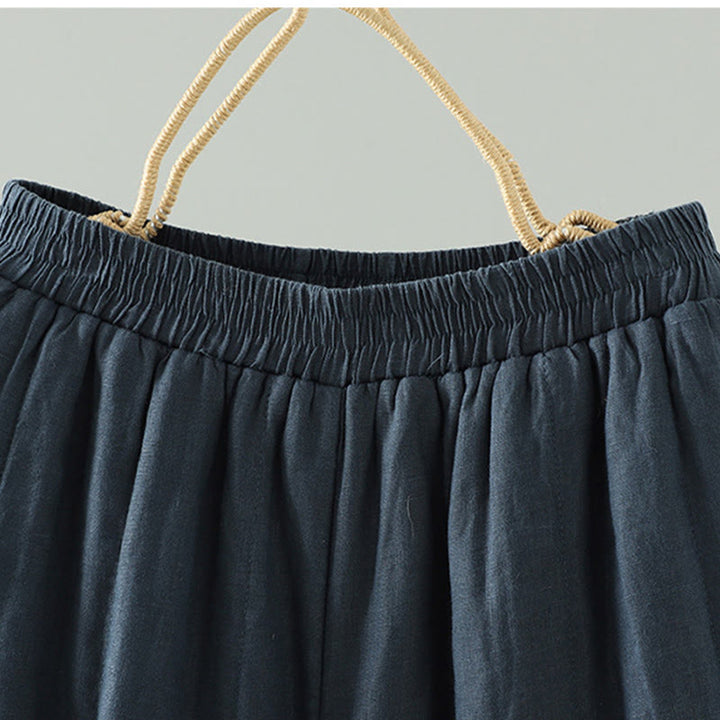 Spodnie damskie z szerokimi nogawkami i kieszeniami, haftowane żaby z Buddha Stones - image 2