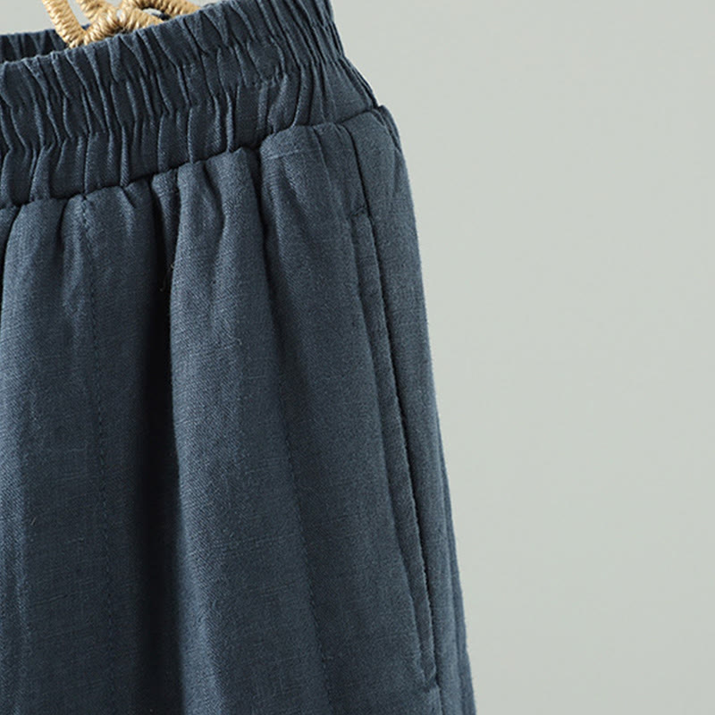 Spodnie damskie z szerokimi nogawkami i kieszeniami, haftowane żaby z Buddha Stones - image 3