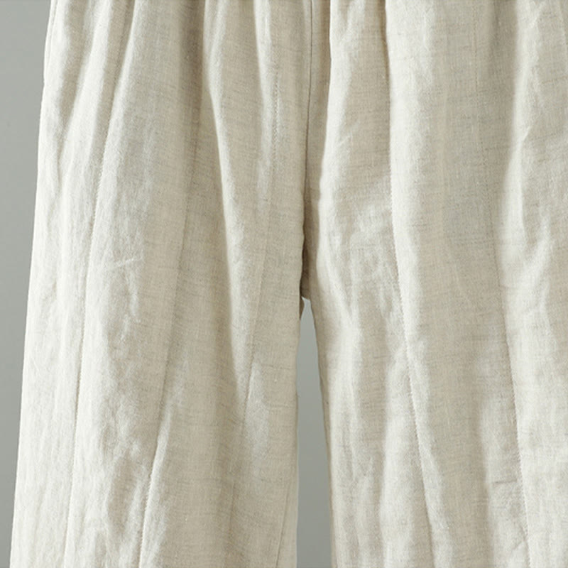 Spodnie damskie z szerokimi nogawkami i kieszeniami, haftowane żaby z Buddha Stones - image 10