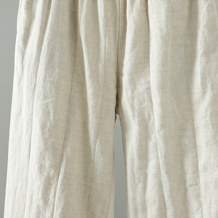 Spodnie damskie z szerokimi nogawkami i kieszeniami, haftowane żaby z Buddha Stones - image 10