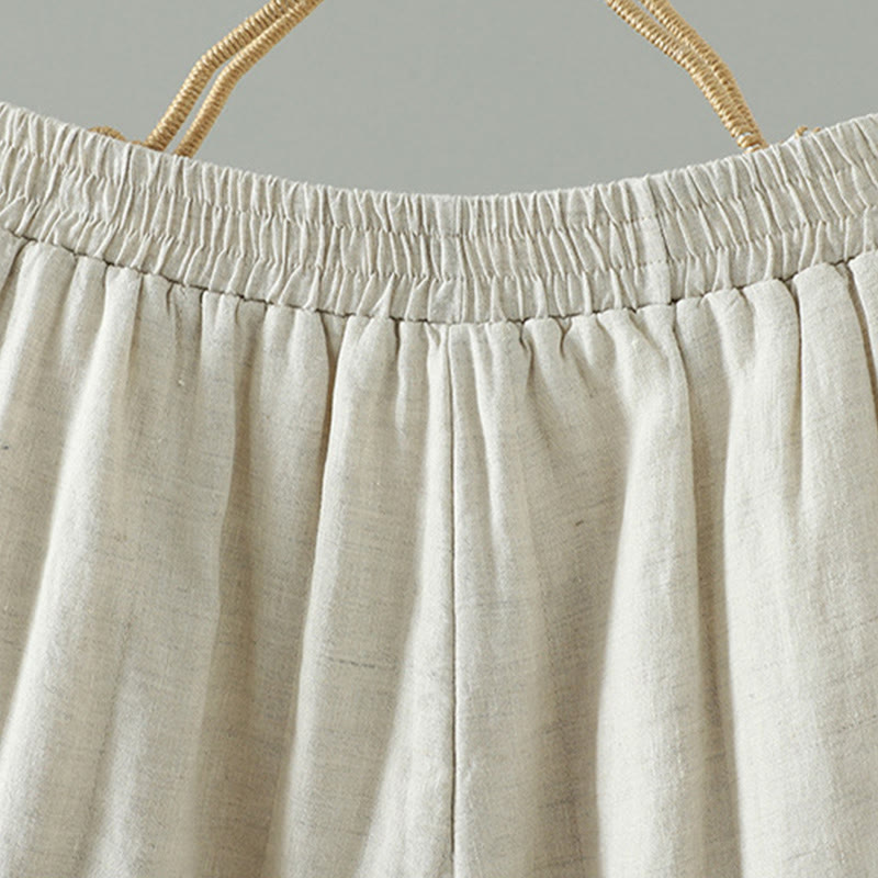 Spodnie damskie z szerokimi nogawkami i kieszeniami, haftowane żaby z Buddha Stones - image 16