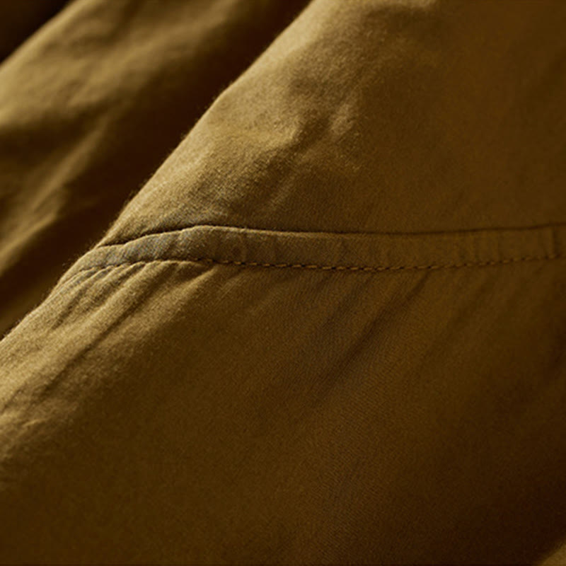 Damskie spodnie haremowe z grubej bawełny z kieszeniami i gładkimi, bawełnianymi watami w kolorze Buddha Stones - image 3