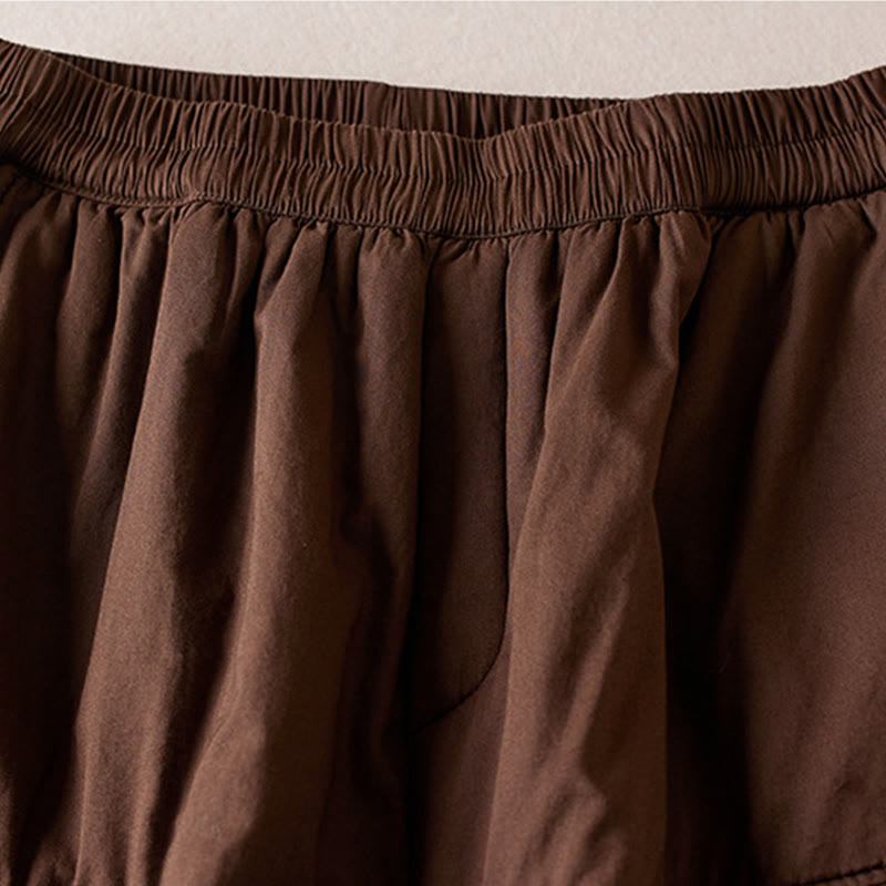 Damskie spodnie haremowe z grubej bawełny z kieszeniami i gładkimi, bawełnianymi watami w kolorze Buddha Stones - image 11