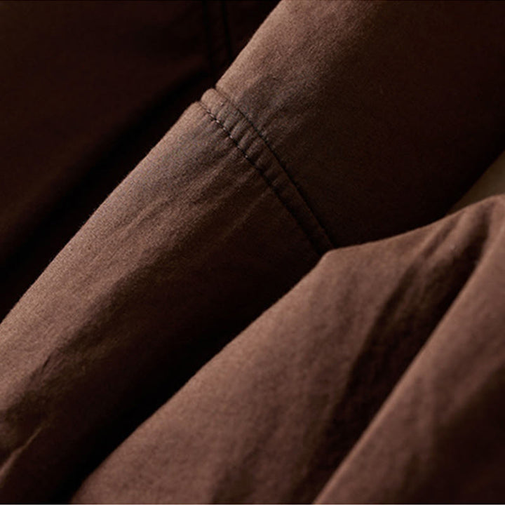 Damskie spodnie haremowe z grubej bawełny z kieszeniami i gładkimi, bawełnianymi watami w kolorze Buddha Stones - image 13