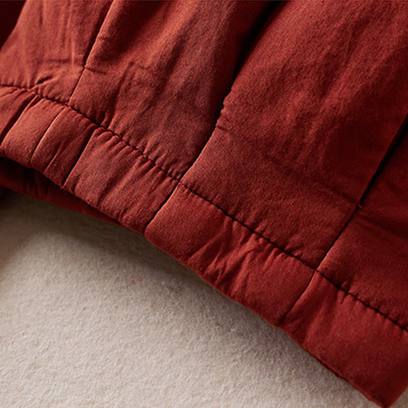 Damskie spodnie haremowe z grubej bawełny z kieszeniami i gładkimi, bawełnianymi watami w kolorze Buddha Stones - image 19