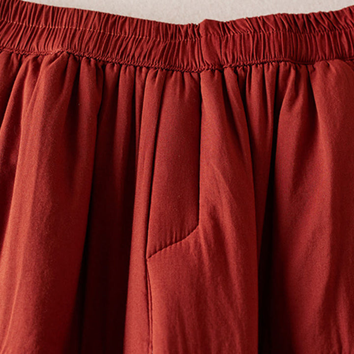 Damskie spodnie haremowe z grubej bawełny z kieszeniami i gładkimi, bawełnianymi watami w kolorze Buddha Stones - image 17