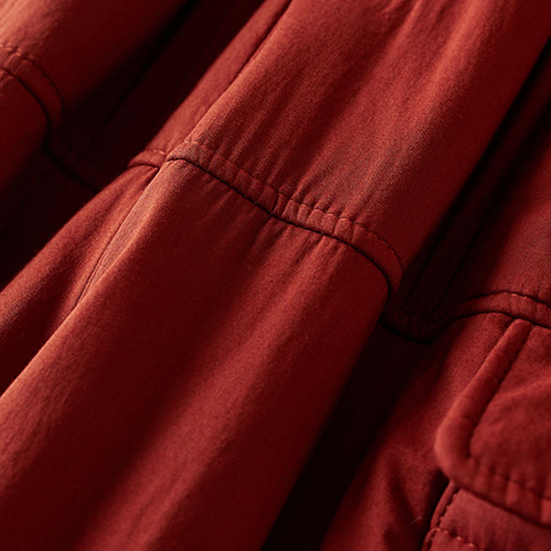 Damskie spodnie haremowe z grubej bawełny z kieszeniami i gładkimi, bawełnianymi watami w kolorze Buddha Stones - image 20