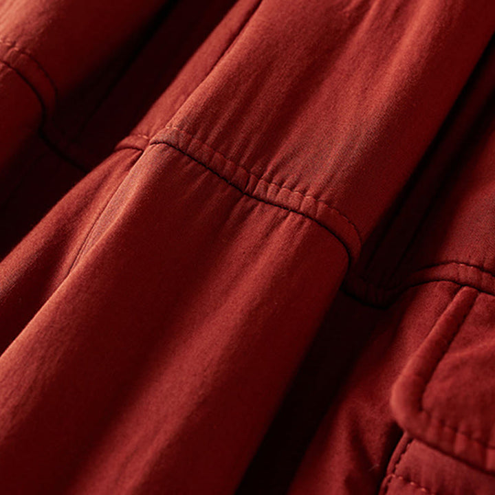 Damskie spodnie haremowe z grubej bawełny z kieszeniami i gładkimi, bawełnianymi watami w kolorze Buddha Stones - image 20