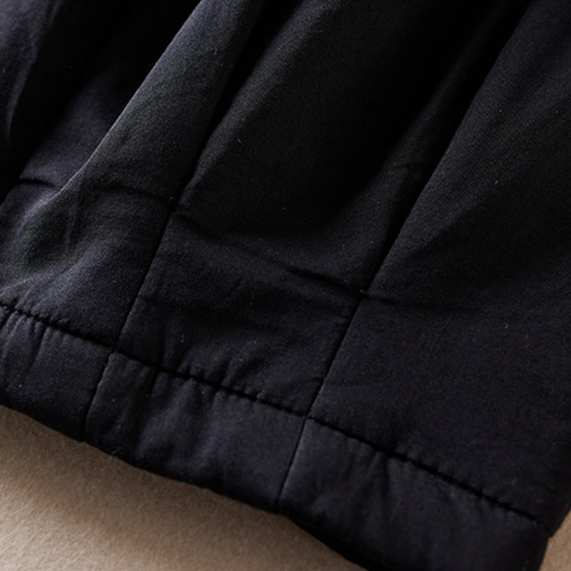 Damskie spodnie haremowe z grubej bawełny z kieszeniami i gładkimi, bawełnianymi watami w kolorze Buddha Stones - image 25