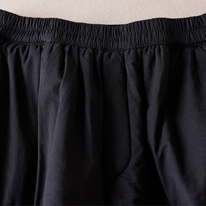 Damskie spodnie haremowe z grubej bawełny z kieszeniami i gładkimi, bawełnianymi watami w kolorze Buddha Stones - image 27