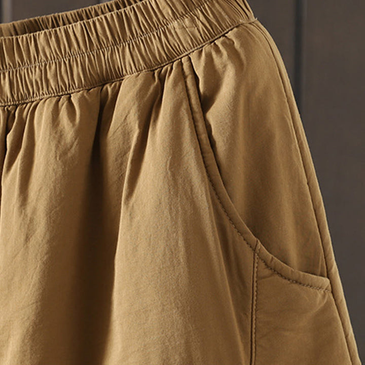 Spodnie damskie haremowe z bawełny z kieszeniami i gładkimi, ciepłymi, bawełnianymi Buddha Stones - image 4