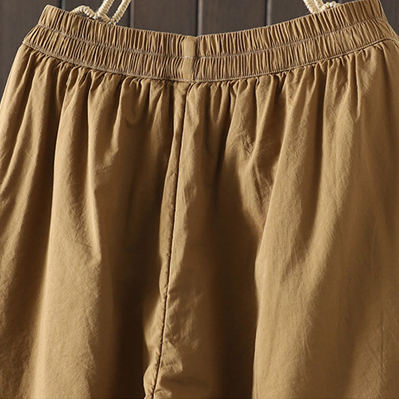 Spodnie damskie haremowe z bawełny z kieszeniami i gładkimi, ciepłymi, bawełnianymi Buddha Stones - image 2