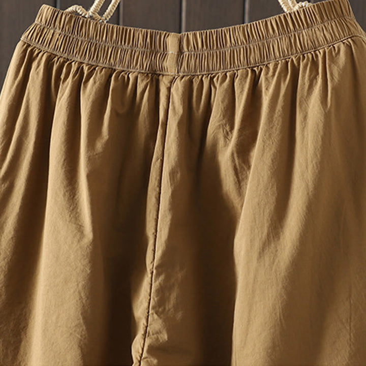 Spodnie damskie haremowe z bawełny z kieszeniami i gładkimi, ciepłymi, bawełnianymi Buddha Stones - image 2