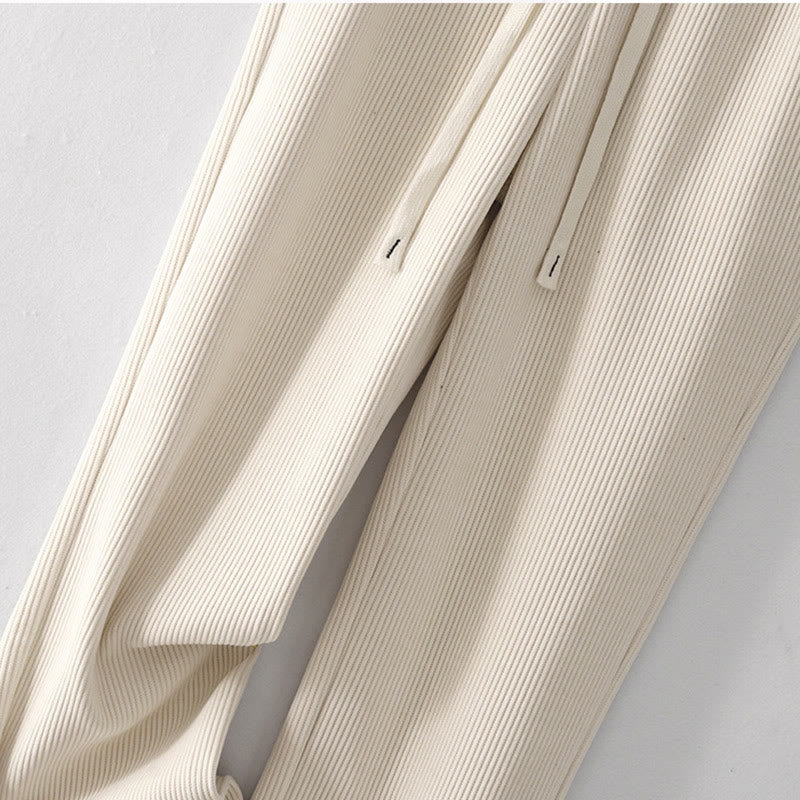 Spodnie damskie z bawełny Buddha Stones Casual Corduroy Cotton-Pitch z kieszeniami - image 3