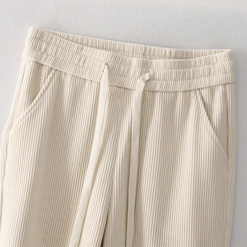 Spodnie damskie z bawełny Buddha Stones Casual Corduroy Cotton-Pitch z kieszeniami - image 7