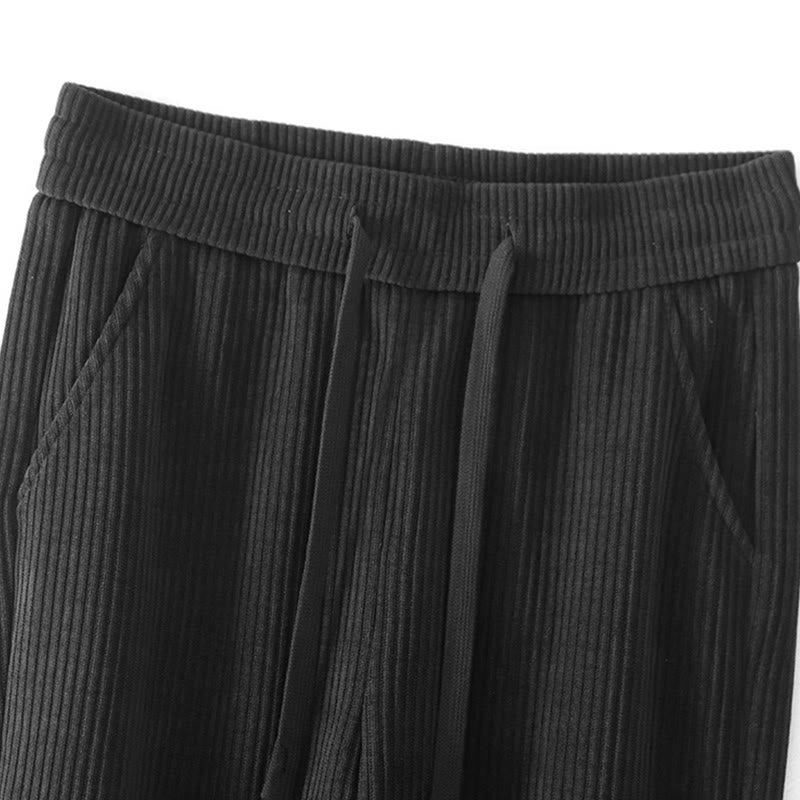 Spodnie damskie z bawełny Buddha Stones Casual Corduroy Cotton-Pitch z kieszeniami - image 9