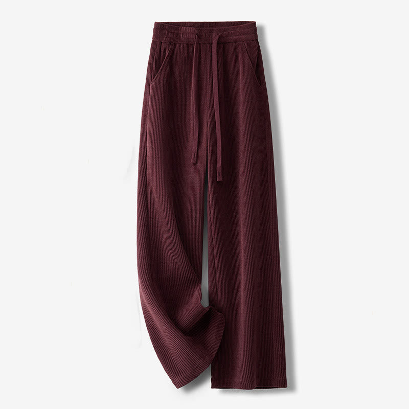 Spodnie damskie z bawełny Buddha Stones Casual Corduroy Cotton-Pitch z kieszeniami - Ciemna Magenta - US12, UK/AU16, EU44 (3XL) - image 13