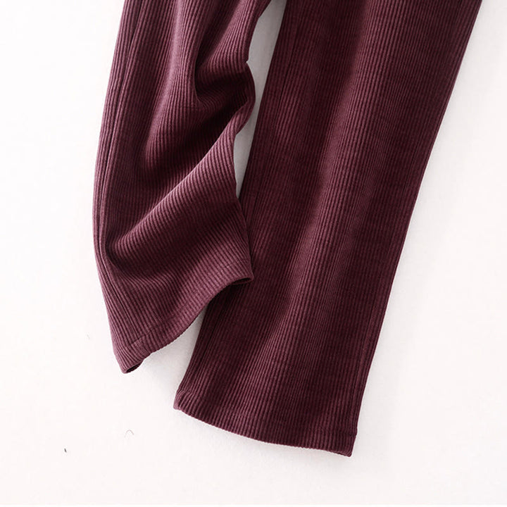 Spodnie damskie z bawełny Buddha Stones Casual Corduroy Cotton-Pitch z kieszeniami - image 19