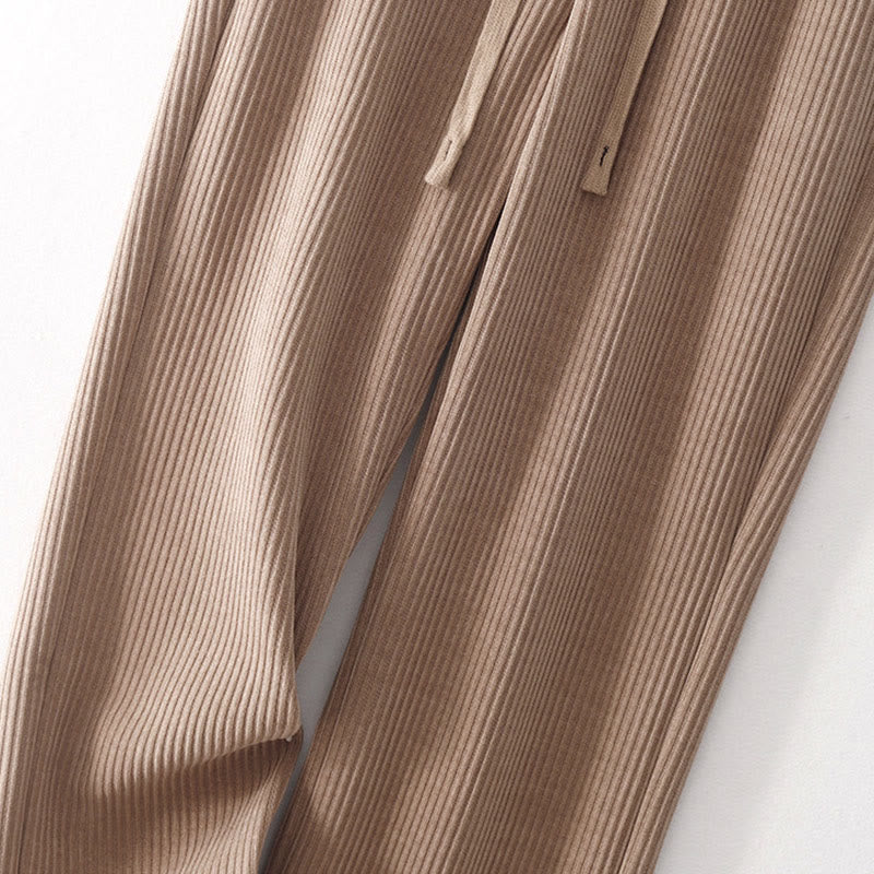 Spodnie damskie z bawełny Buddha Stones Casual Corduroy Cotton-Pitch z kieszeniami - image 23